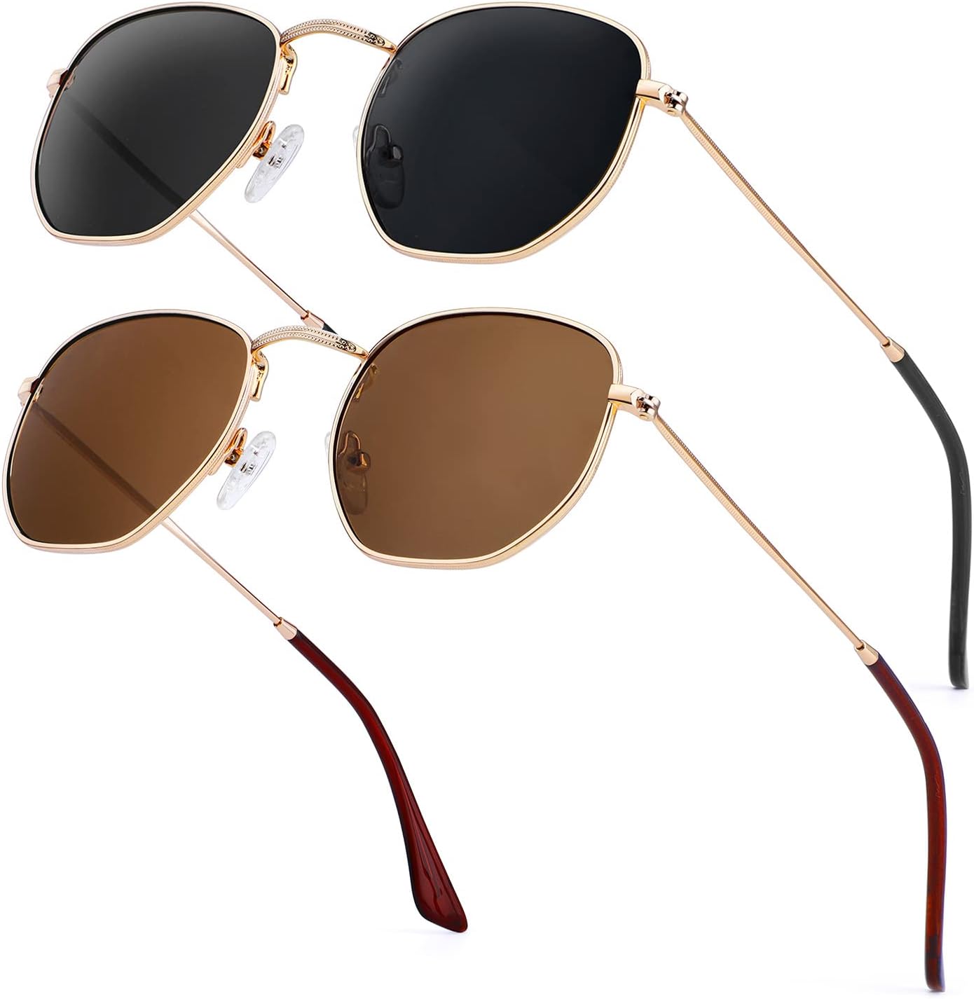 Солнцезащитные очки KALIYADI для женщин и мужчин, поляризованные, квадратная форма, защита от УФ-излучения, модная шестиугольная металлическая оправа, B6 (2 Pack) Gold/Grey + Gold/Brown (Hexagonal)
Солнцезащитные очки KALIYADI для женщин и мужчин, поляризованные, квадратная форма, защита от УФ-излучения, модная шестиугольная металлическая оправа, B6 (2 Pack) Gold/Grey + Gold/Brown (Hexagonal)