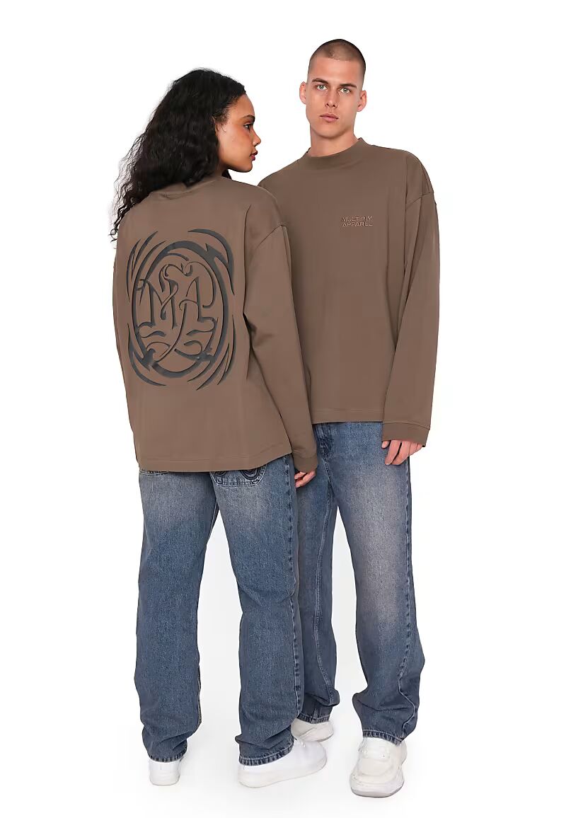 Джемпер с длинными рукавами Multiply Apparel Radial коричневого цвета 
Джемпер с длинными рукавами Multiply Apparel Radial коричневого цвета