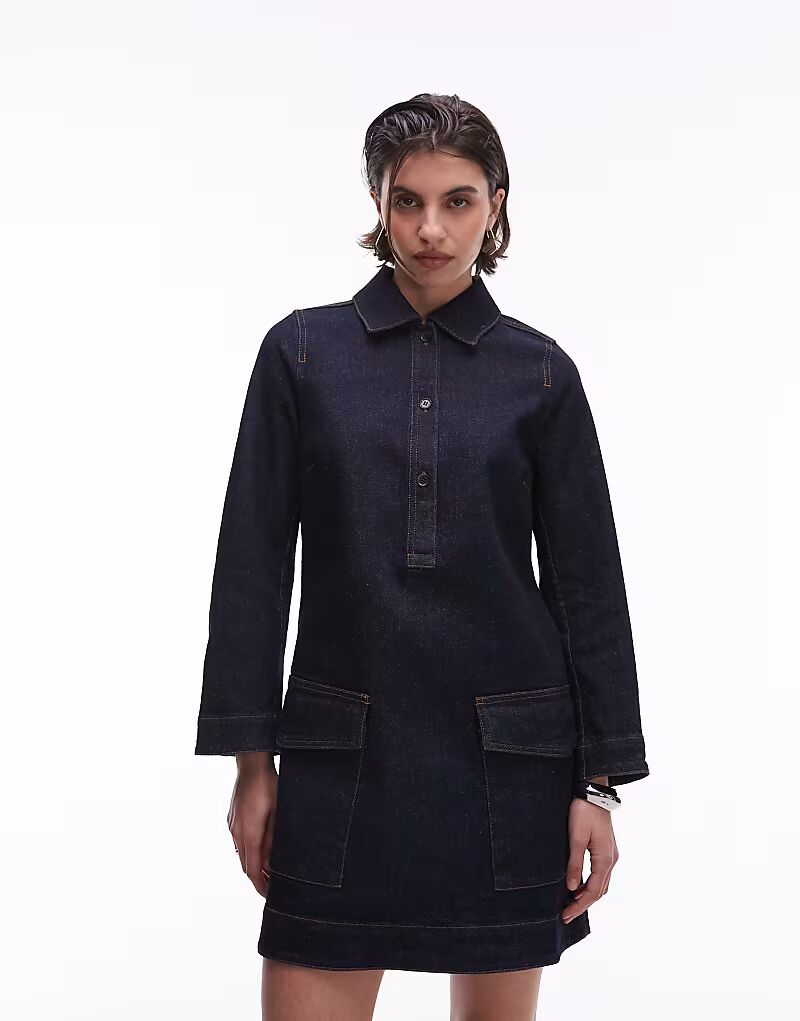 Джинсовое мини-платье ARKET цвета индиго с накладными карманами спереди
Джинсовое мини-платье ARKET цвета индиго с накладными карманами спереди