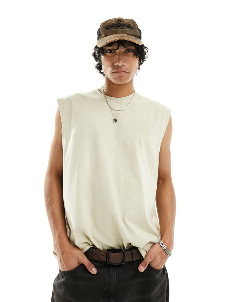 Бежевый оверсайз-топ без рукавов ASOS DESIGN
Бежевый оверсайз-топ без рукавов ASOS DESIGN