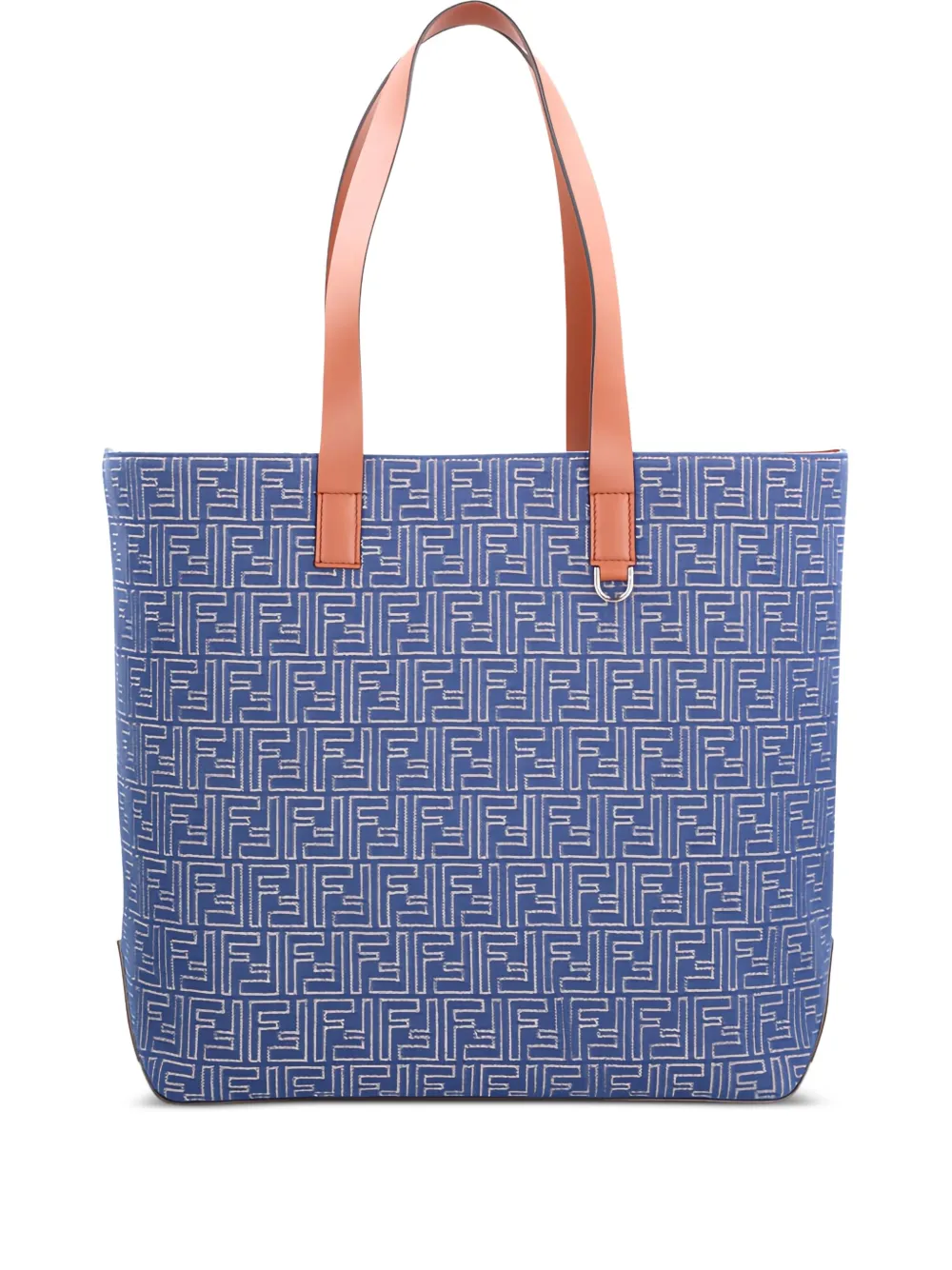 Жаккардовая сумка-тоут среднего размера с логотипом FF FENDI, синий 
Жаккардовая сумка-тоут среднего размера с логотипом FF FENDI, синий
