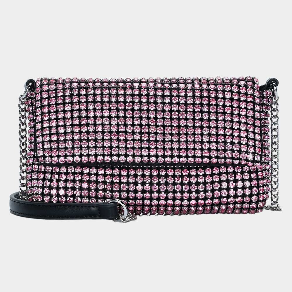 Круглая сумка через плечо с каменными вставками FASHNZFAB, розовый
Круглая сумка через плечо с каменными вставками FASHNZFAB, розовый