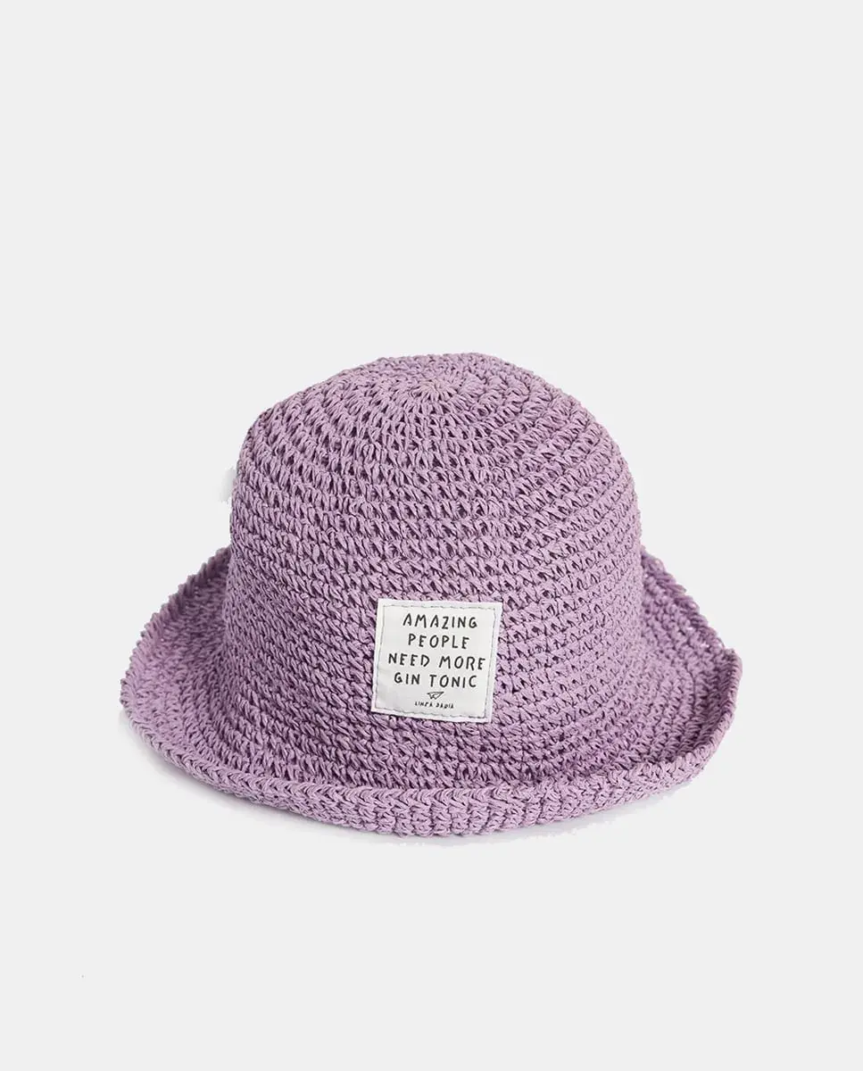 Панама из бумаги с надписью Línea Daria, сиреневый
Панама из бумаги с надписью Línea Daria, сиреневый