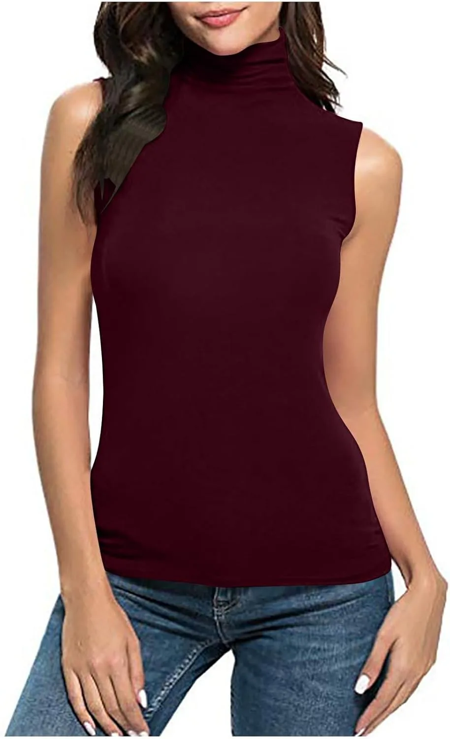 NATHGAM Женский топ без рукавов с воротником-стойкой, летний, облегающий
NATHGAM Женский топ без рукавов с воротником-стойкой, летний, облегающий