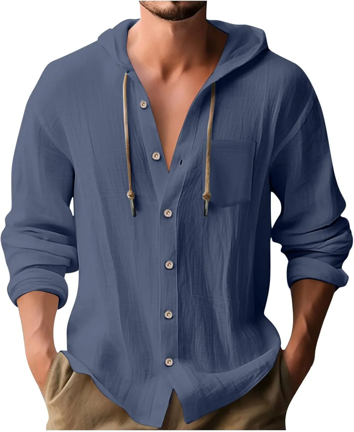 Мужская льняная толстовка с длинным рукавом и карманом Cambkatl
Мужская льняная толстовка с длинным рукавом и карманом Cambkatl