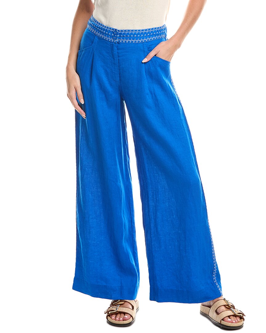 Широкие льняные брюки со складками Johnny Was, синий
Широкие льняные брюки со складками Johnny Was, синий