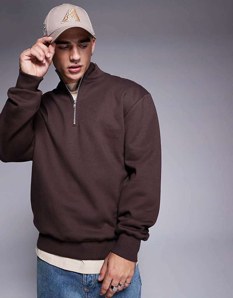 Коричневый оверсайз-толстовка с половинной молнией ASOS DESIGN Premium, плотность 400 г/м²
Коричневый оверсайз-толстовка с половинной молнией ASOS DESIGN Premium, плотность 400 г/м²