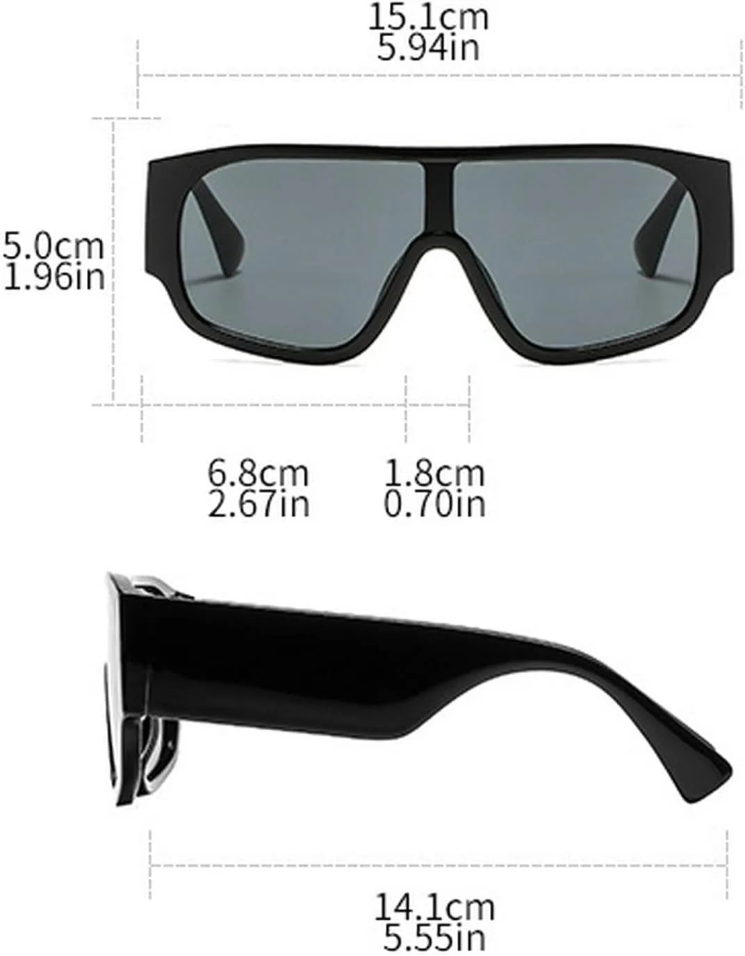 Модные квадратные солнцезащитные очки большого размера для женщин и мужчин в стиле ретро с плоской верхней частью, обеспечивающие защиту от УФ-излучения mincl, Black
Модные квадратные солнцезащитные очки большого размера для женщин и мужчин в стиле ретро с плоской верхней частью, обеспечивающие защиту от УФ-излучения mincl, Black