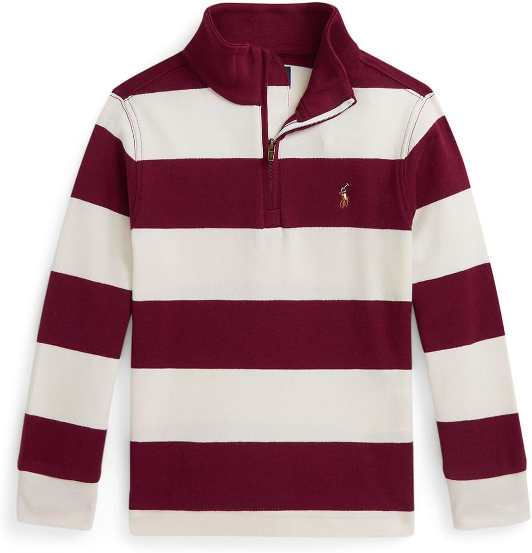 Полосатый хлопковый интерлок-пуловер Polo Ralph Lauren Kids, Soft Wine/Antique Cream
Полосатый хлопковый интерлок-пуловер Polo Ralph Lauren Kids, Soft Wine/Antique Cream