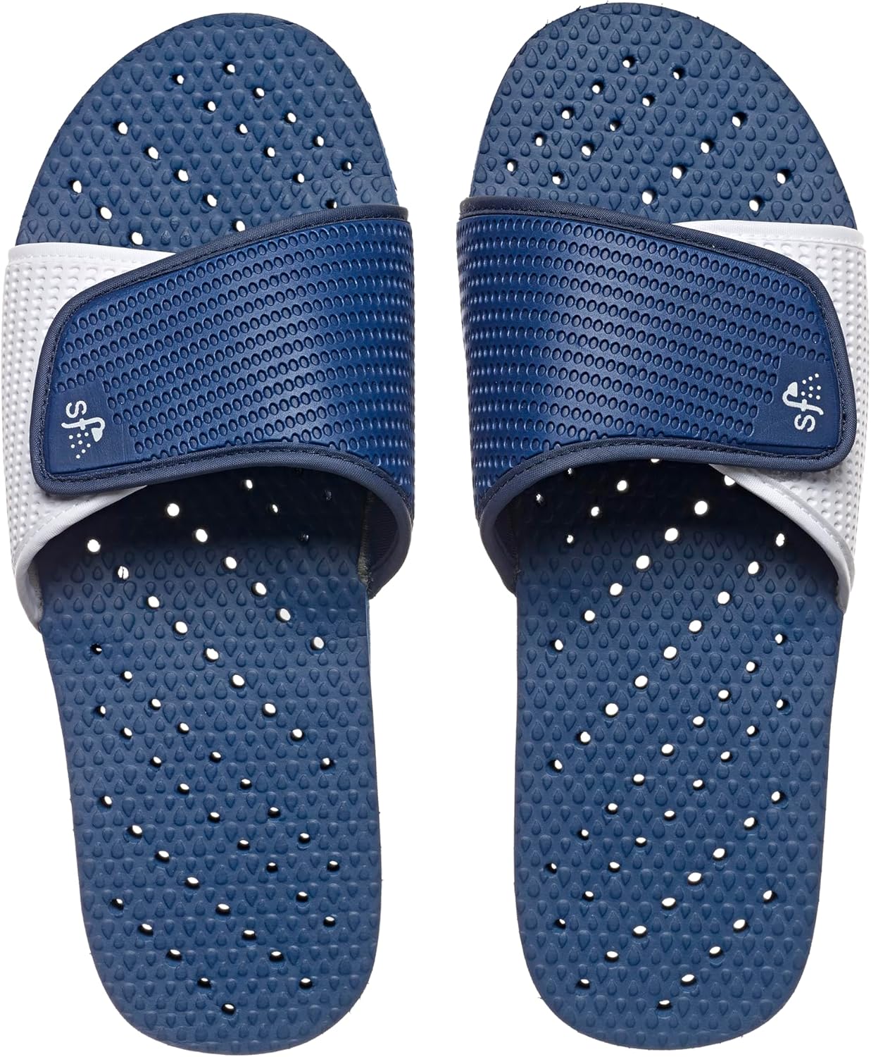 Мужские шлепанцы Showaflops - Быстро сохнущая подошва - Регулируемые - Противоскользящие для душа, белый/синий/темно-синий
Мужские шлепанцы Showaflops - Быстро сохнущая подошва - Регулируемые - Противоскользящие для душа, белый/синий/темно-синий