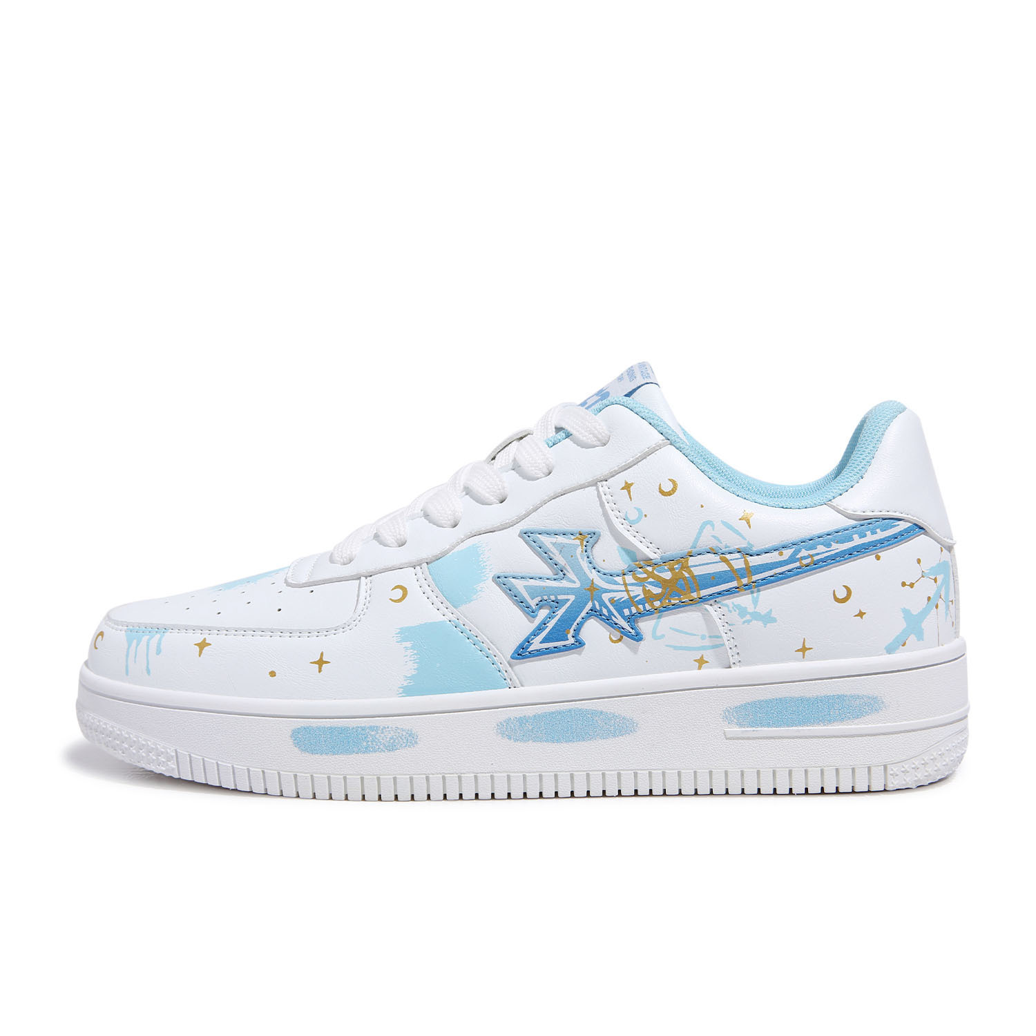 KFT Скользоустойчивые износостойкие низкие скейтерские кроссовки унисекс бело-синие с граффити, цвет White Blue Graffiti
KFT Скользоустойчивые износостойкие низкие скейтерские кроссовки унисекс бело-синие с граффити, цвет White Blue Graffiti