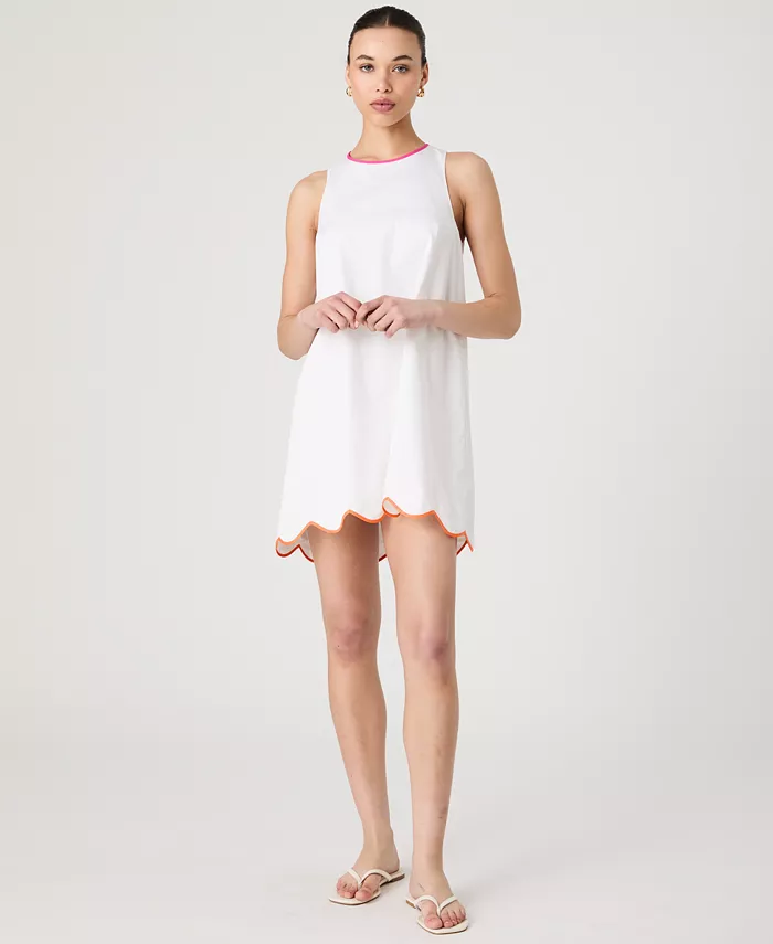 Женское платье-трапеция Alexis из хлопкового поплина French Connection, белый 
Женское платье-трапеция Alexis из хлопкового поплина French Connection, белый