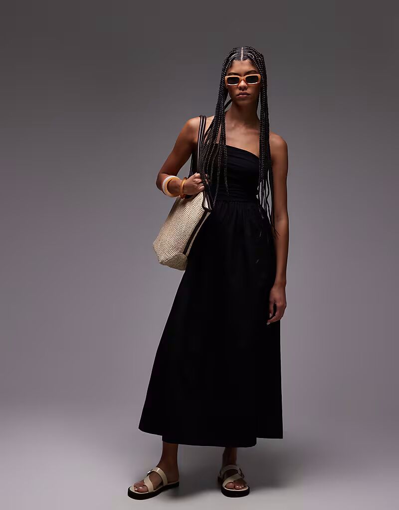 Платье-бандо Topshop макси из поплина черного цвета
Платье-бандо Topshop макси из поплина черного цвета