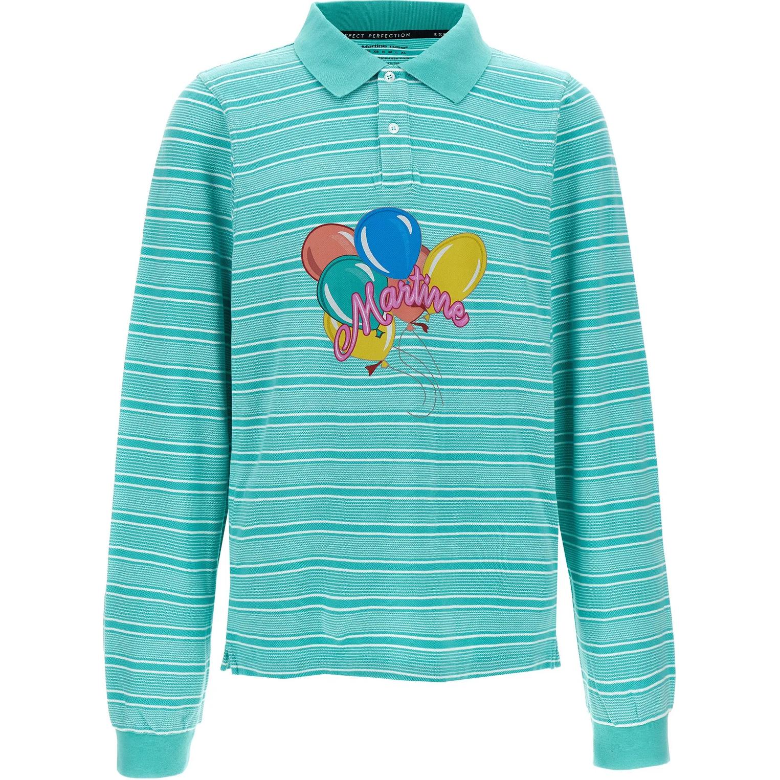 Поло в полоску с принтом логотипа Martine Rose, сине-зеленый
Поло в полоску с принтом логотипа Martine Rose, сине-зеленый