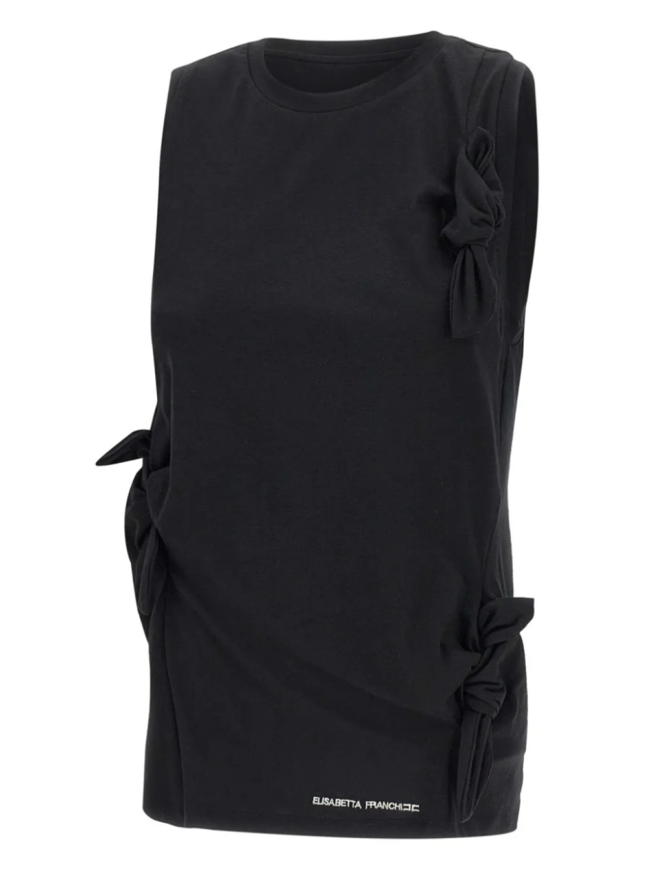 Хлопковый топ Elisabetta Franchi, черный 
Хлопковый топ Elisabetta Franchi, черный