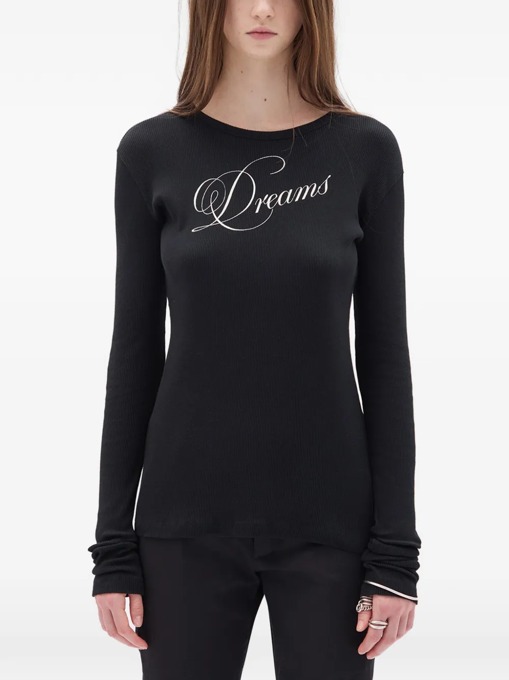 Футболка из ребристого трикотажа Fiene Ann Demeulemeester, черный
Футболка из ребристого трикотажа Fiene Ann Demeulemeester, черный