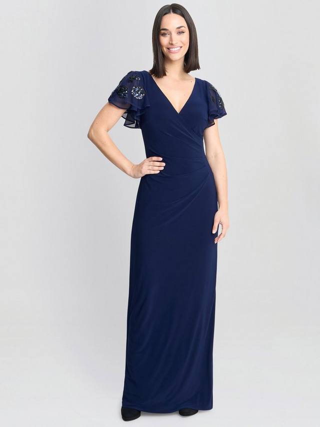 Макси-платье с искусственной оберткой Gina Bacconi, темно-синий 
Макси-платье с искусственной оберткой Gina Bacconi, темно-синий