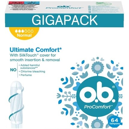 ob ProComfort Normal 64 тампона O.B
ob ProComfort Normal 64 тампона O.B