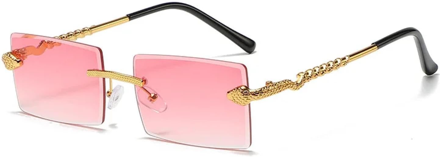 Винтажные солнцезащитные очки без оправы с имитацией змеиной кожи для мужчин и женщин, роскошные, для путешествий, вождения, резки металла, защита от УФ-излучения UV400 TVTBBVV, Pink
Винтажные солнцезащитные очки без оправы с имитацией змеиной кожи для мужчин и женщин, роскошные, для путешествий, вождения, резки металла, защита от УФ-излучения UV400 TVTBBVV, Pink