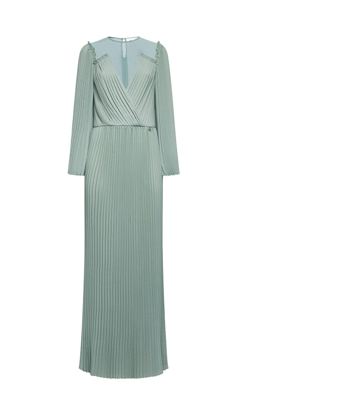 Длинное платье со складками и перекрестным вырезом. Silvian Heach, зеленый
Длинное платье со складками и перекрестным вырезом. Silvian Heach, зеленый