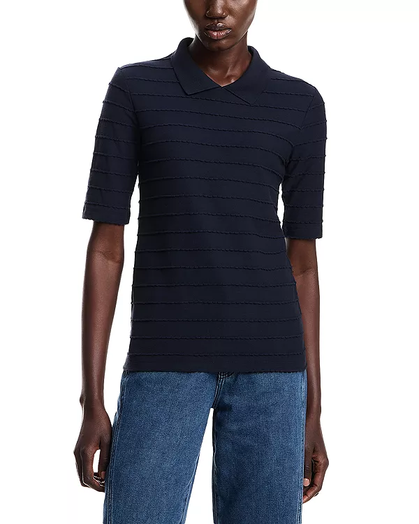 Топ в полоску с оборками Emporio Armani, синий
Топ в полоску с оборками Emporio Armani, синий