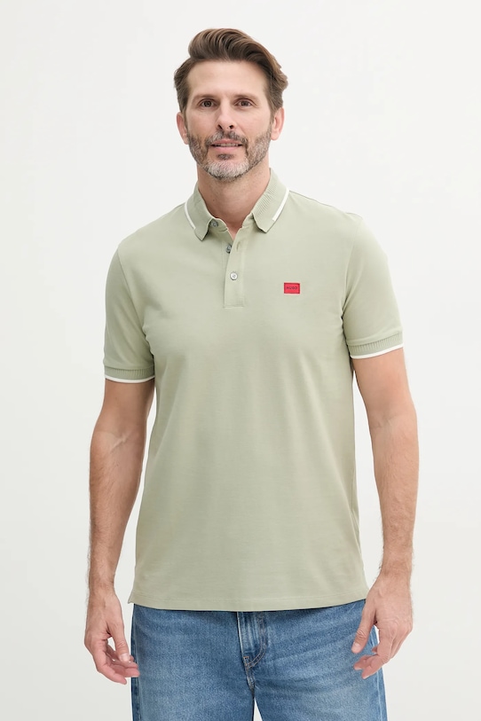 Хлопковая поло Hugo, зеленый 
Хлопковая поло Hugo, зеленый