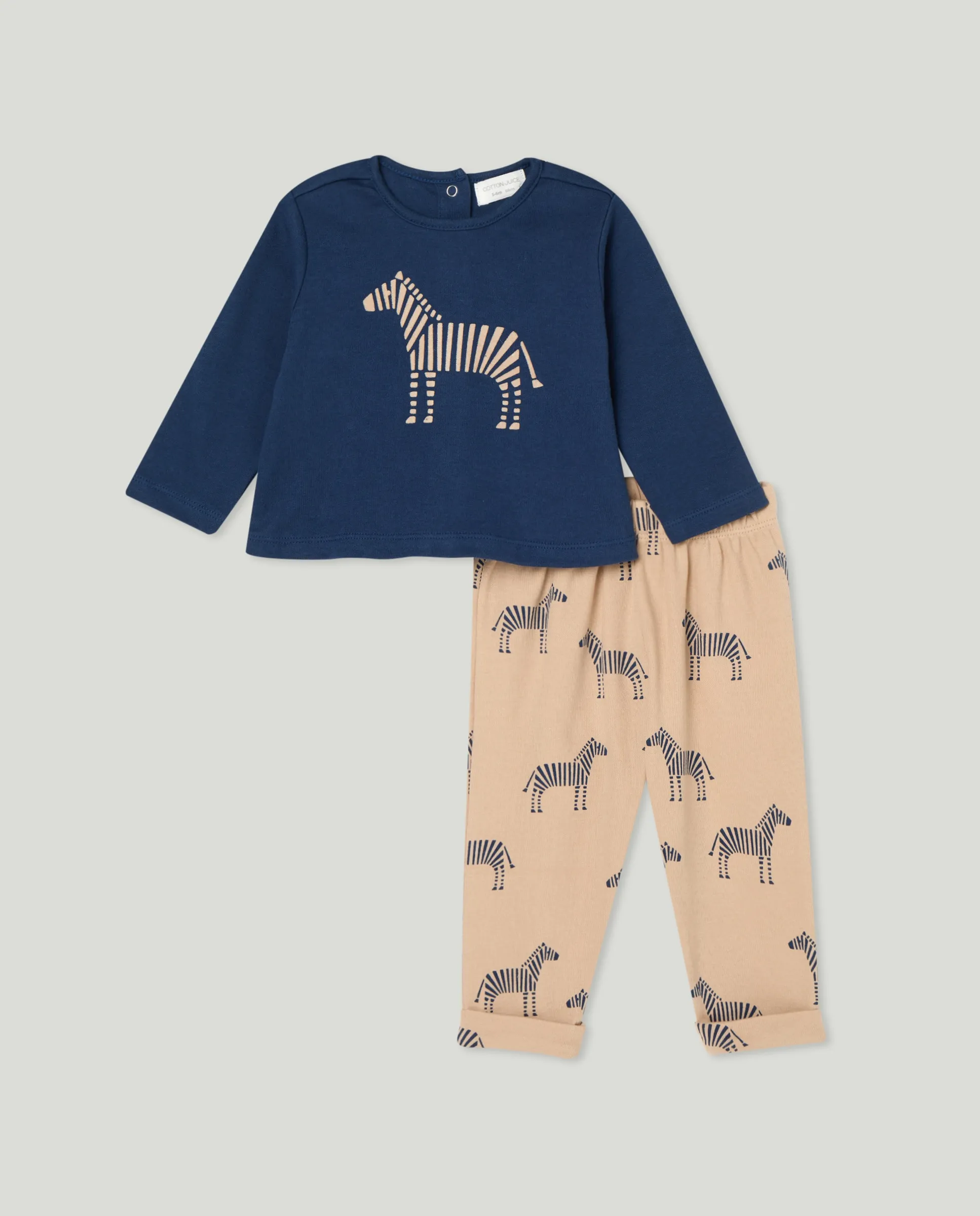 Длинная пижама с принтом зебры для мальчика Cotton Juice, синий
Длинная пижама с принтом зебры для мальчика Cotton Juice, синий