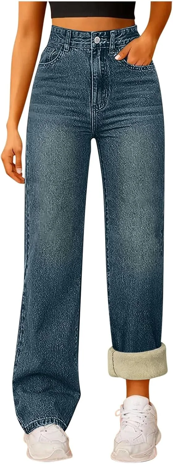 Женские джинсы с флисовой подкладкой, прямые, утепленные
Женские джинсы с флисовой подкладкой, прямые, утепленные