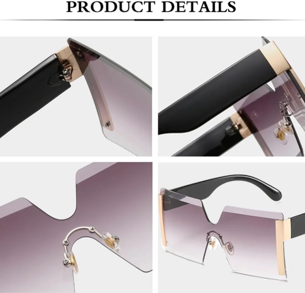 Модные цельные квадратные солнцезащитные очки для женщин, большие солнцезащитные очки без оправы для мужчин, очки с защитой от УФ-излучения UV400 MTZJH, Red Red
Модные цельные квадратные солнцезащитные очки для женщин, большие солнцезащитные очки без оправы для мужчин, очки с защитой от УФ-излучения UV400 MTZJH, Red Red