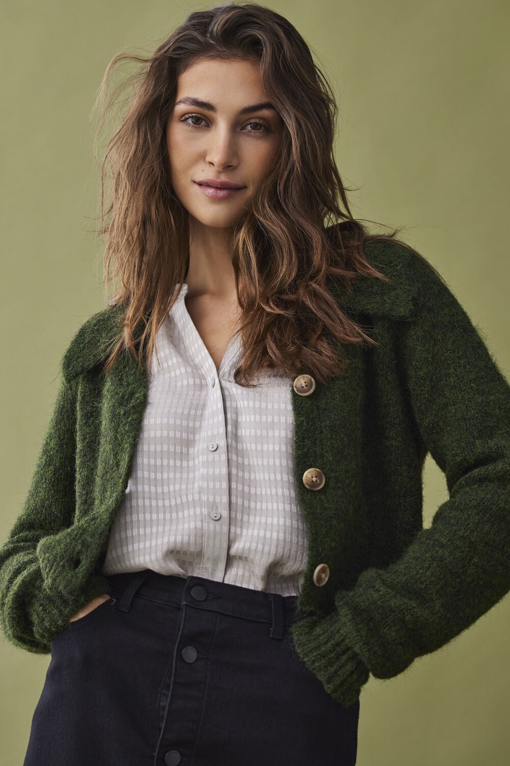 Вязаный кардиган на пуговицах с воротником Jdy, зеленый
Вязаный кардиган на пуговицах с воротником Jdy, зеленый