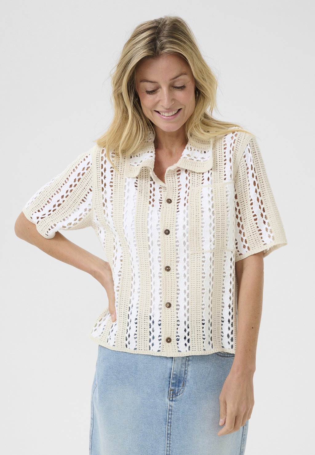 Блузка на пуговицах CRHONEY Cream, бежевый
Блузка на пуговицах CRHONEY Cream, бежевый