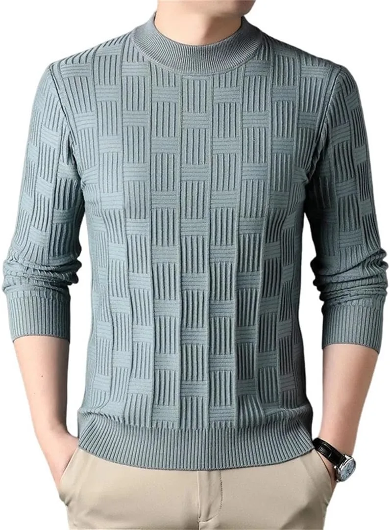 Мужской свитер с круглым вырезом, однотонный, в клетку, для повседневной носки
Мужской свитер с круглым вырезом, однотонный, в клетку, для повседневной носки