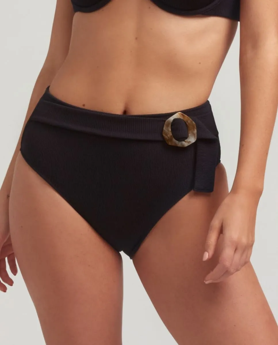 Черные плавки бикини с высокой посадкой из структурированной ткани Robin Collection, черный
Черные плавки бикини с высокой посадкой из структурированной ткани Robin Collection, черный