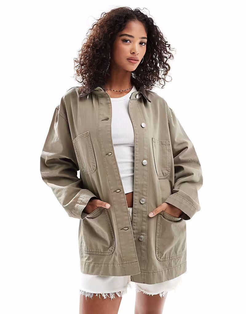 Джинсовая куртка ASOS DESIGN с контрастным воротником цвета хаки
Джинсовая куртка ASOS DESIGN с контрастным воротником цвета хаки