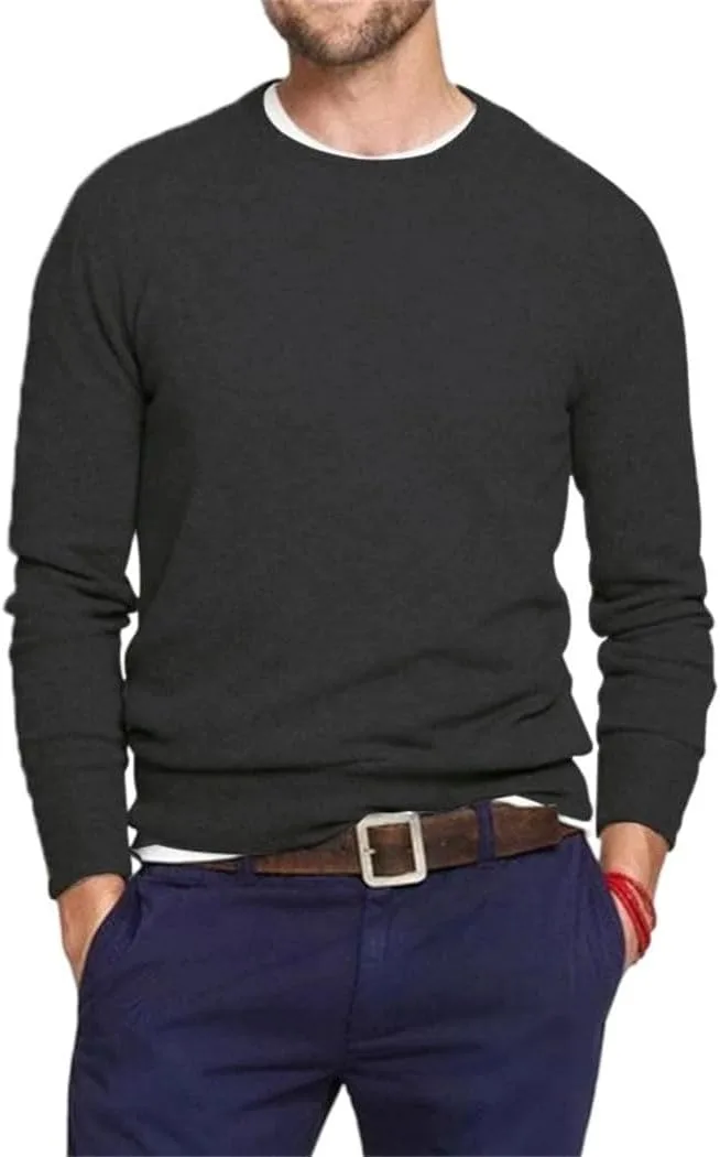 Мужской свитер-пуловер с круглым вырезом из 100% хлопка
Мужской свитер-пуловер с круглым вырезом из 100% хлопка