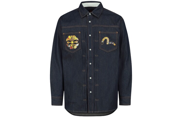 Рубашка мужская джинсовая синяя Evisu, синий
Рубашка мужская джинсовая синяя Evisu, синий