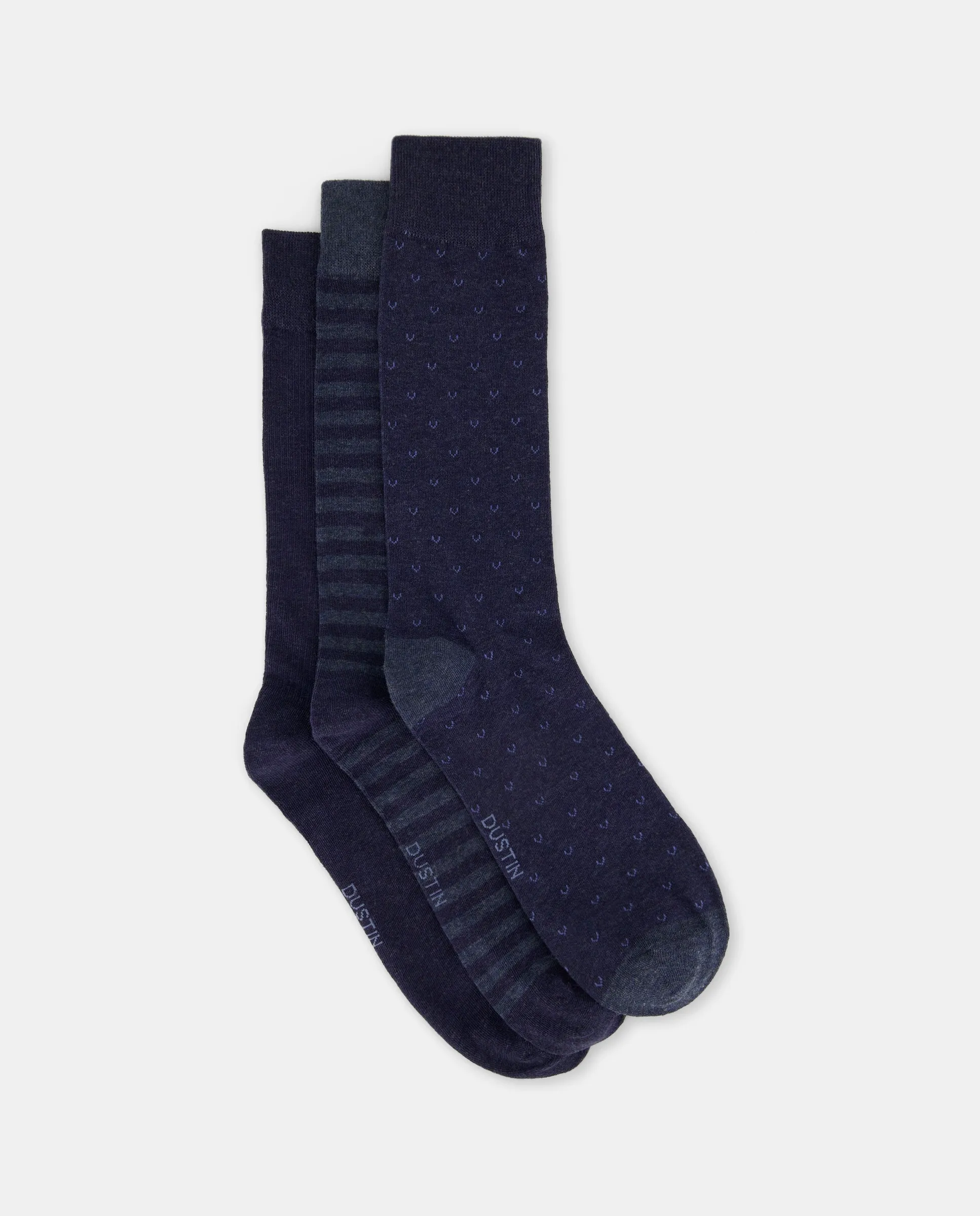 Набор из 3 спортивных носков с принтом для мужчин Dustin, темно-синий 
Набор из 3 спортивных носков с принтом для мужчин Dustin, темно-синий