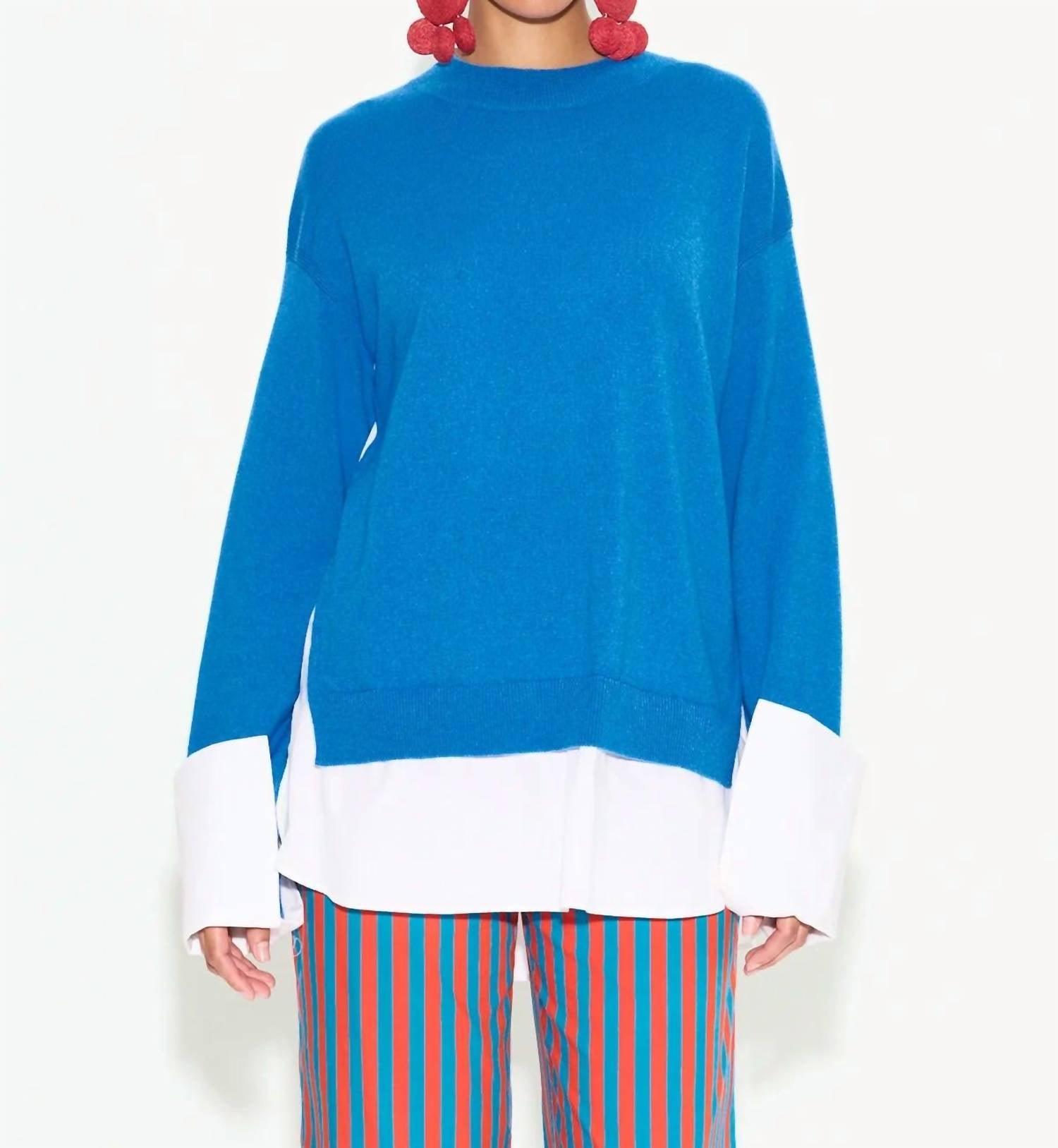 Пип Поплин Комбо Свитер в цвете яркое небо/макадамия Simon Miller, Vivid Sky/Macadamia
Пип Поплин Комбо Свитер в цвете яркое небо/макадамия Simon Miller, Vivid Sky/Macadamia