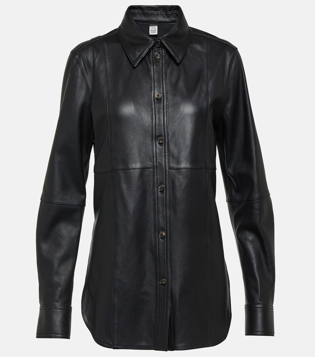 Кожаная рубашка Toteme, черный 
Кожаная рубашка Toteme, черный