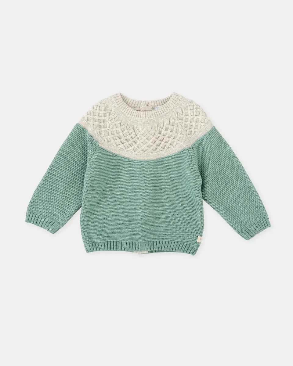 Вязаный детский джемпер зеленого и серого цвета Tutto Piccolo
Вязаный детский джемпер зеленого и серого цвета Tutto Piccolo