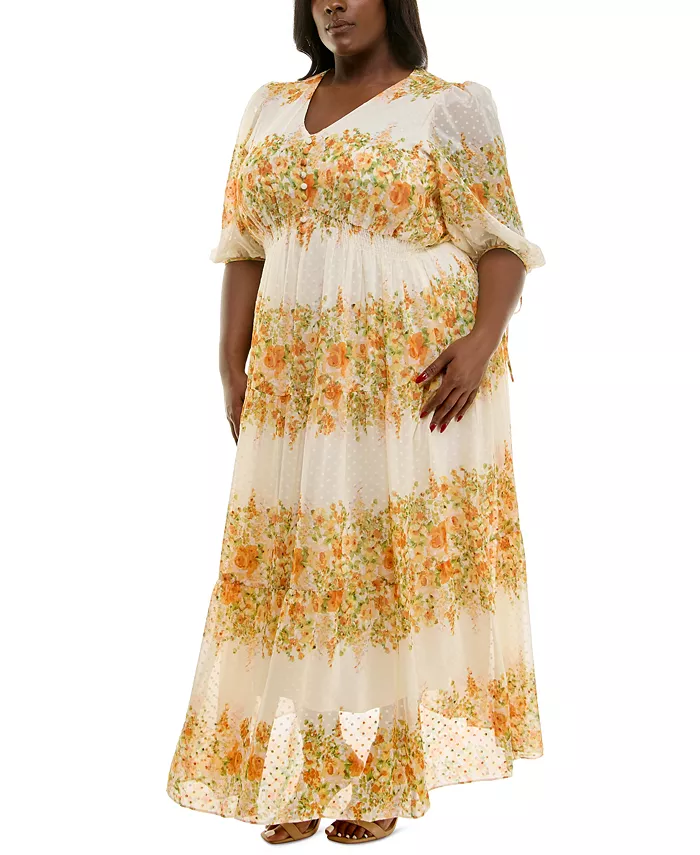 Женское платье миди А-силуэта из шифона с цветочным принтом, plus size Taylor, желтый
Женское платье миди А-силуэта из шифона с цветочным принтом, plus size Taylor, желтый