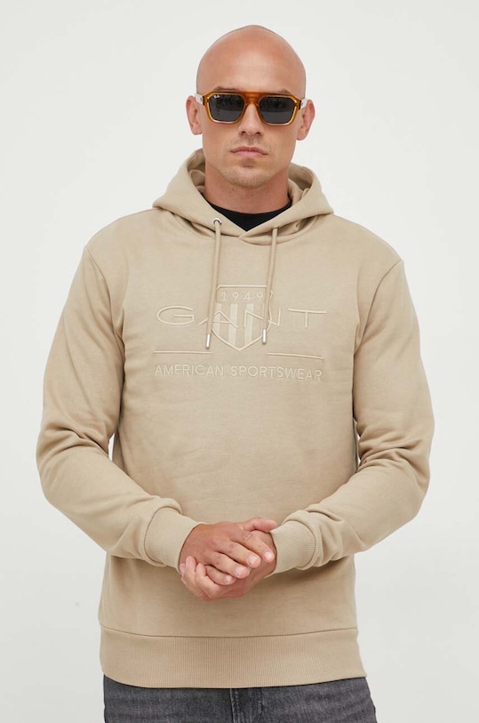 Хлопковая толстовка Gant, бежевый
Хлопковая толстовка Gant, бежевый