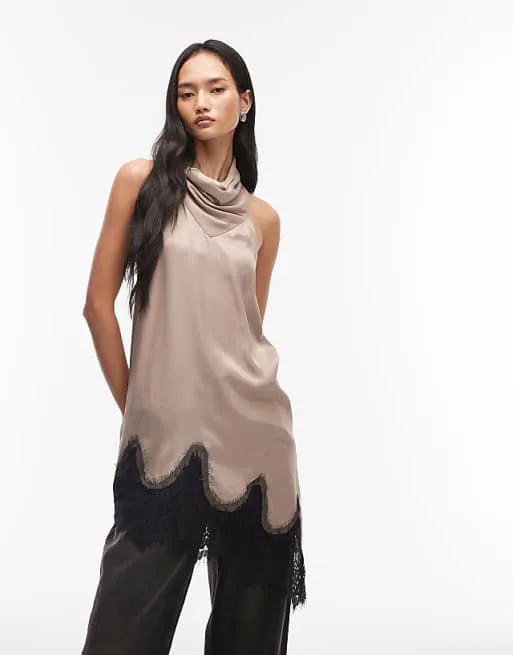 Атласный удлиненный топ на бретелях ASOS DESIGN с асимметричным воротником и воротником-стойкой
Атласный удлиненный топ на бретелях ASOS DESIGN с асимметричным воротником и воротником-стойкой