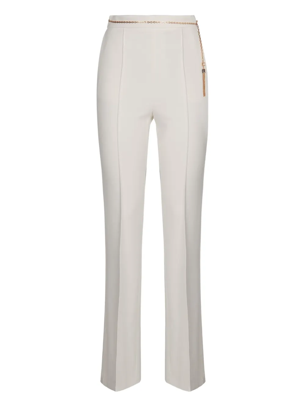 Брюки из крепа с цепочками и кисточками Elisabetta Franchi, белый
Брюки из крепа с цепочками и кисточками Elisabetta Franchi, белый