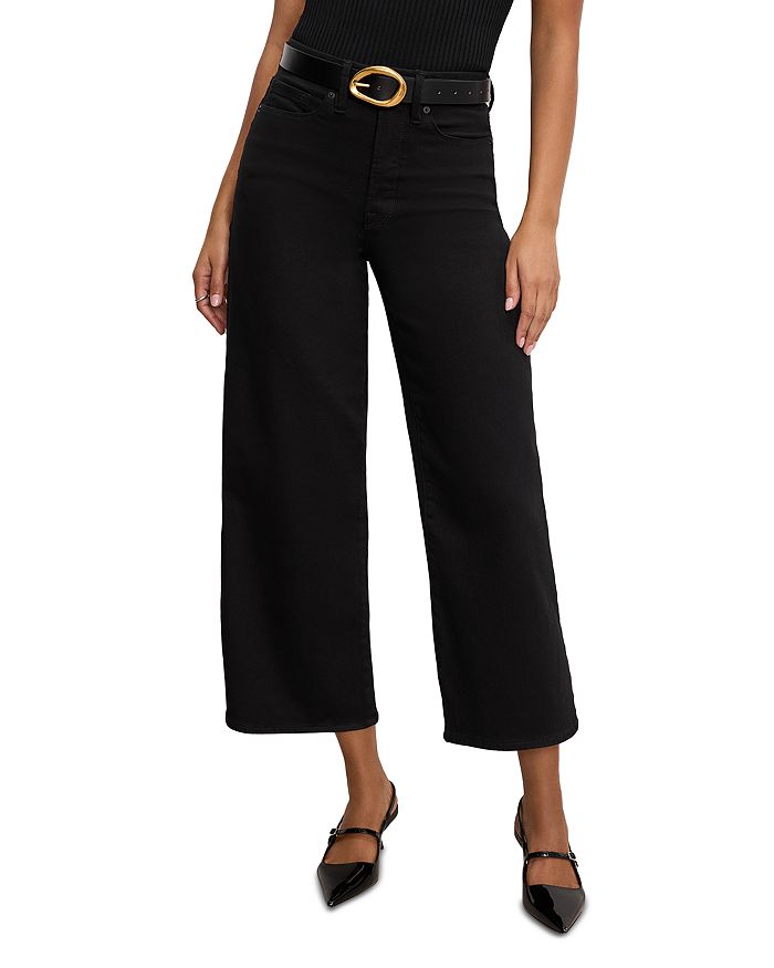 Укороченные джинсы палаццо с хорошей талией черного цвета Good American, черный
Укороченные джинсы палаццо с хорошей талией черного цвета Good American, черный