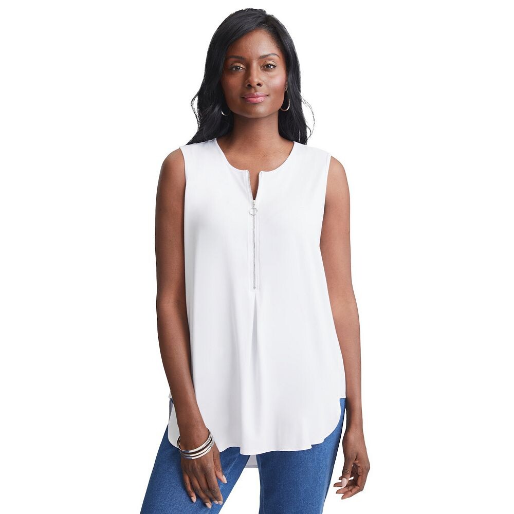 Женская туника эластичного трикотажа с низкой застежкой-молнией Jessica London больших размеров, белый
Женская туника эластичного трикотажа с низкой застежкой-молнией Jessica London больших размеров, белый