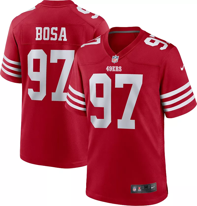 Nike Youth San Francisco 49ers Ник Боза № 97, красная игровая майка
Nike Youth San Francisco 49ers Ник Боза № 97, красная игровая майка