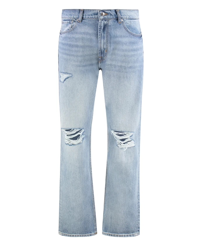 Рваные джинсы прямого кроя 7 For All Mankind, синий
Рваные джинсы прямого кроя 7 For All Mankind, синий