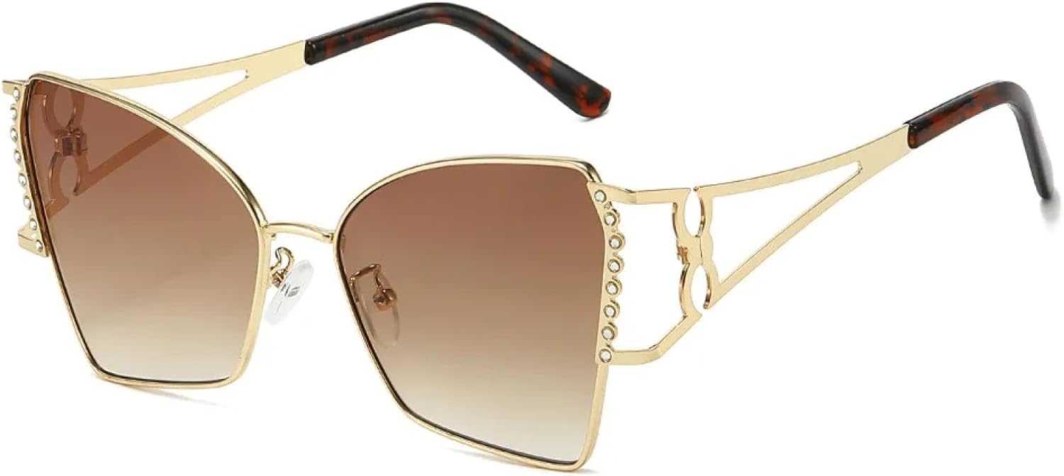 Модные солнцезащитные очки в форме «кошачий глаз» из металла для женщин, защита от УФ-излучения UV400, качественные стильные солнцезащитные очки для мужчин TKKTLLT, Gold Brown
Модные солнцезащитные очки в форме «кошачий глаз» из металла для женщин, защита от УФ-излучения UV400, качественные стильные солнцезащитные очки для мужчин TKKTLLT, Gold Brown