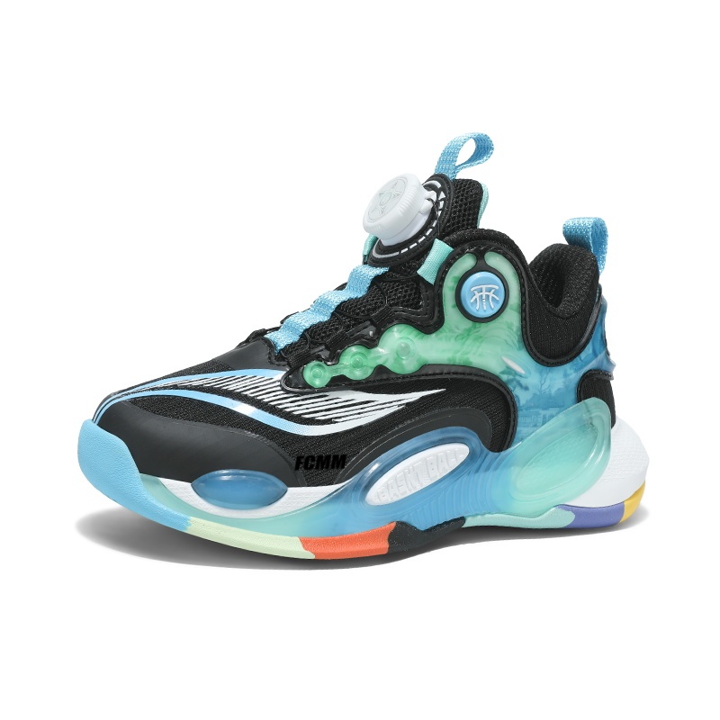 Баскетбольные кроссовки с низким верхом, противоскользящие, амортизирующие, износостойкие, детские FCMM, черный/зеленый 
Баскетбольные кроссовки с низким верхом, противоскользящие, амортизирующие, износостойкие, детские FCMM, черный/зеленый
